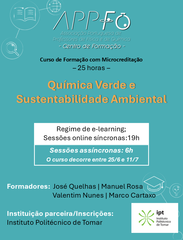 Curso de Formação- Química Verde e Sustentabilidade Ambiental – Nova Edição Novembro 2025
