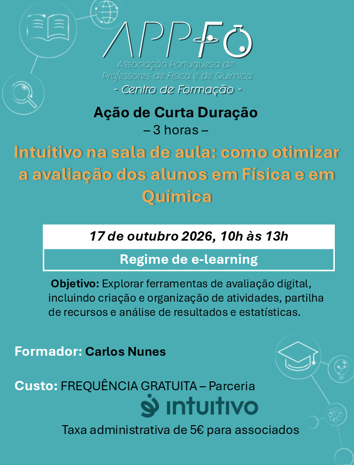 ACD (3h) – Intuitivo na sala de aula: como otimizar a avaliação dos alunos em Física e em Química